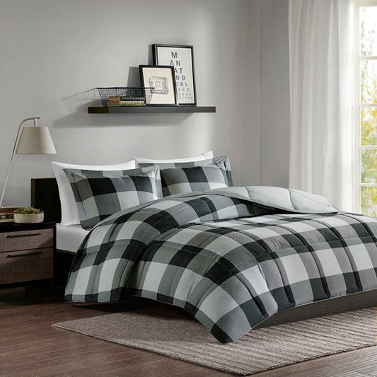 3M Scotchgard Down Alternative Comforter Mini Set Grey/Black Twin XL Olliix.com