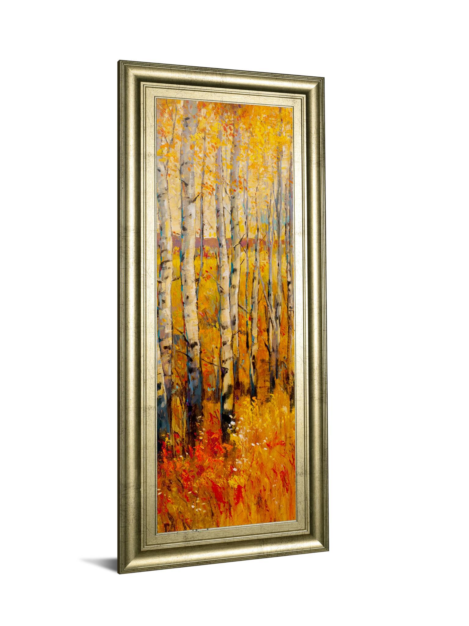 Vivid Birch Forest Il By Tim Otoole - Framed Print Wall Art - Orange Classy Art