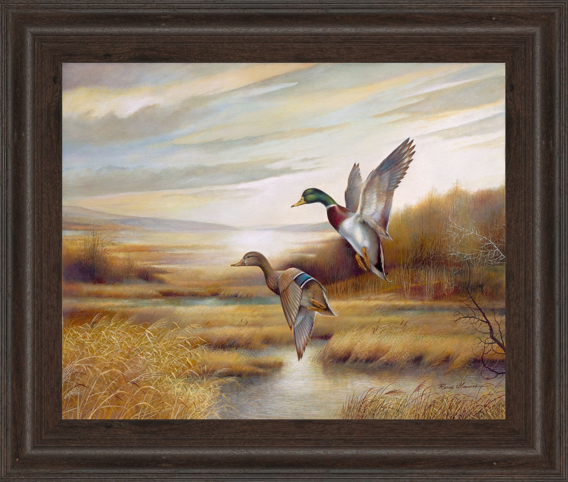 Promotional Line Ducks - Wall Art - Light Brown Classy Art