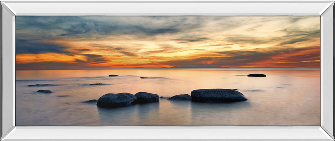 Bit Of Heaven By Daniel J. Bellyk - Mirrored Frame Wall Art - Orange Classy Art