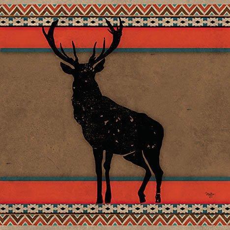 Out West Deer By Mollie B. - Red Classy Art