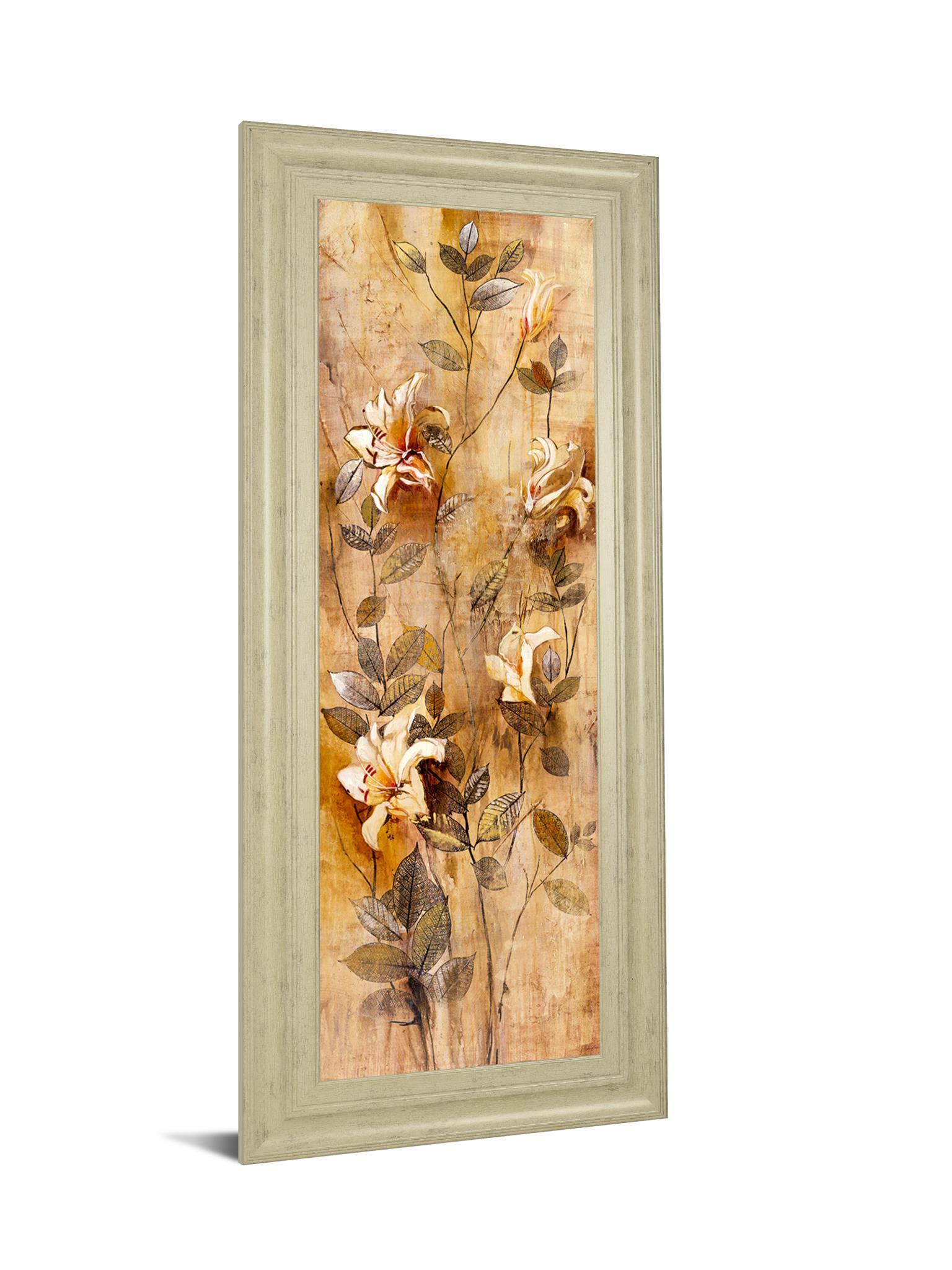 Candlelight Lilies I By Douglas - Framed Print Wall Art - Beige Classy Art