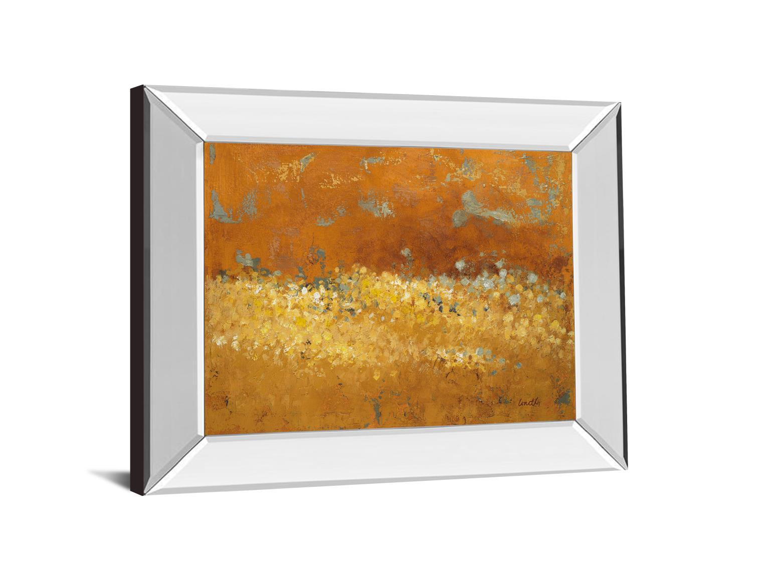 Flower Fields Il By Lanie Loreth - Mirror Framed Print Wall Art - Gold Classy Art