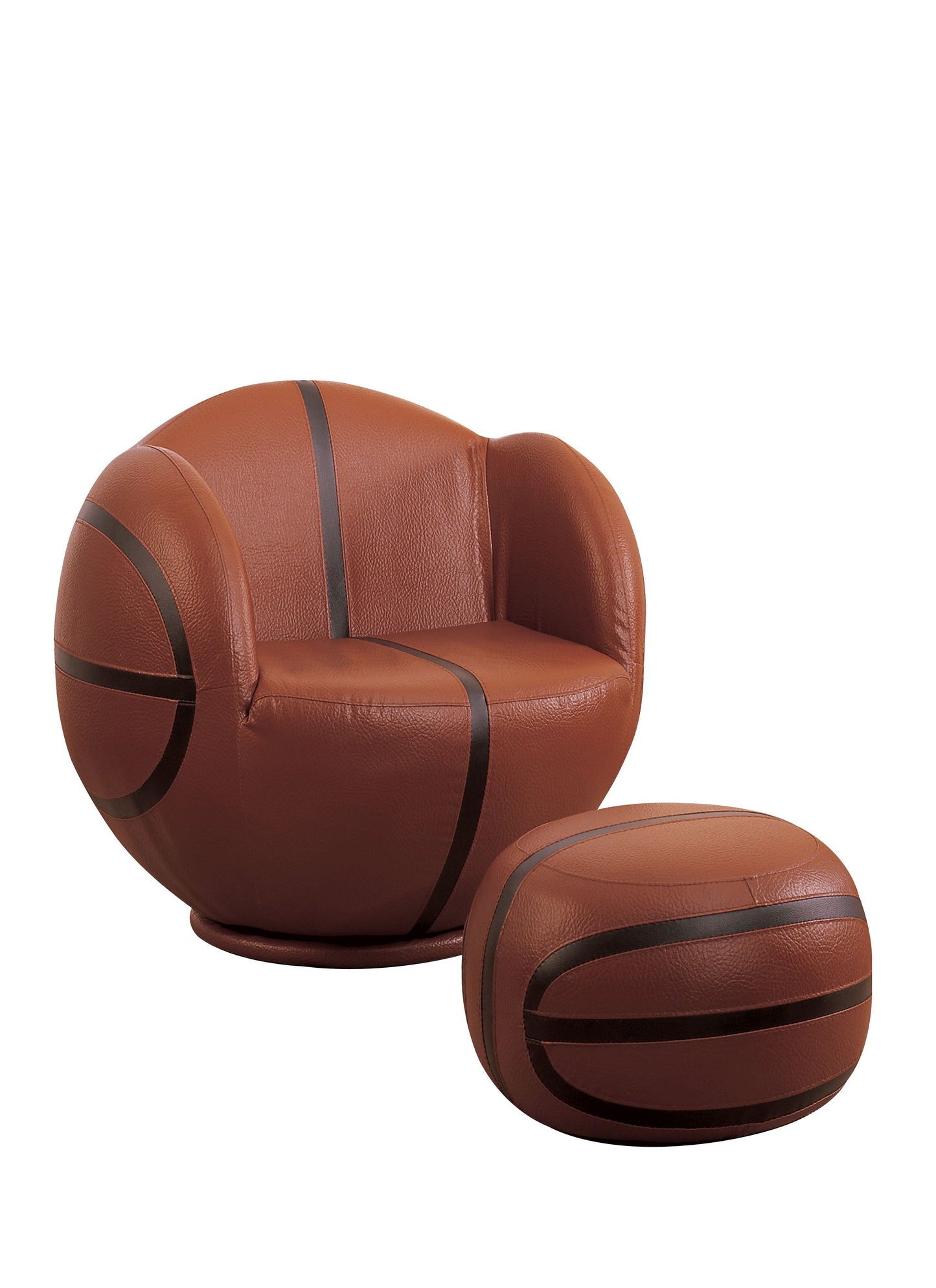 All Star Basketball: Brown & Black Chair & Ottoman (2Pc Pk) ACME East