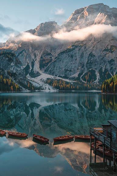 Boat House View By Martin Podt - Blue Classy Art