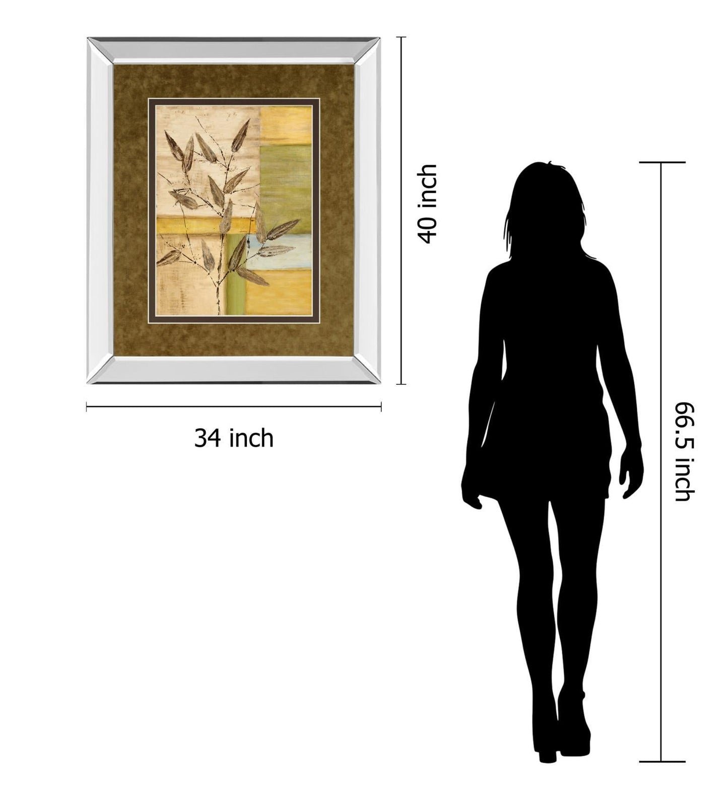 Urban Garden I By Norm Olson - Mirror Framed Print Wall Art - Dark Brown Classy Art