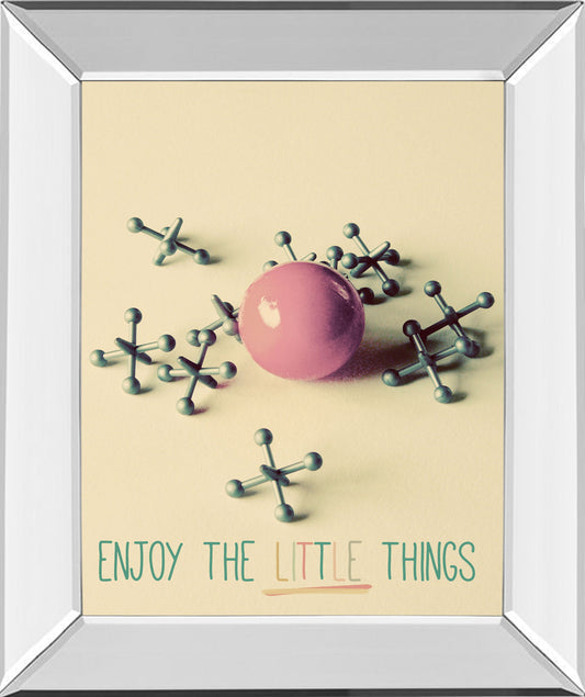 Enjoy The Little Things By Gail Peck - Mirror Framed Print Wall Art - Pink Classy Art