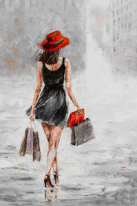 City Shopping I By Jolanta Kowalik - Dark Gray Classy Art