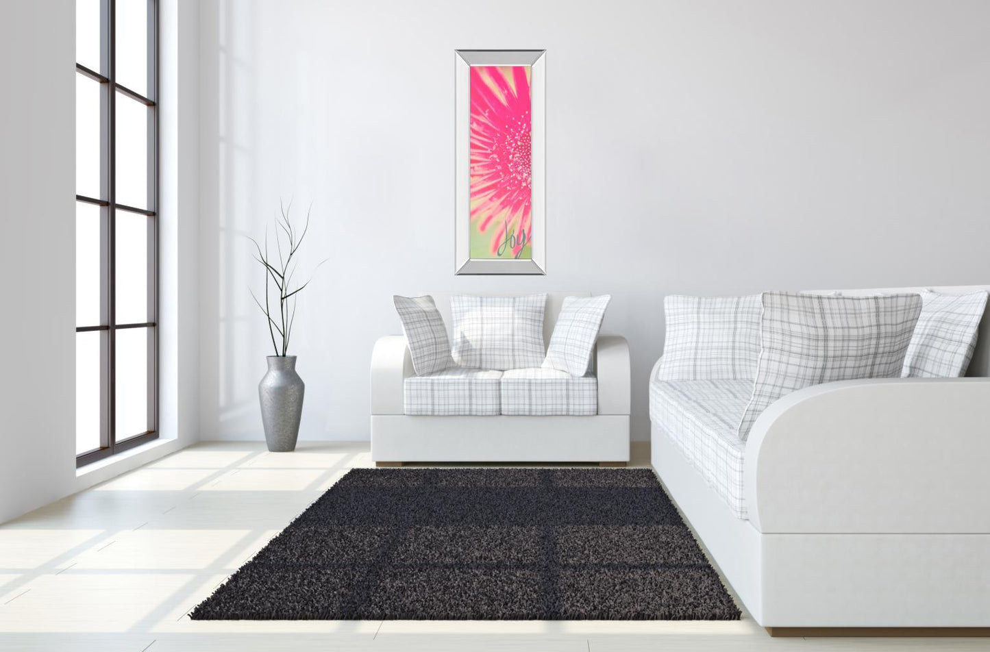 Joy Flower By Susan Bryant - Mirror Framed Print Wall Art - Pink Classy Art