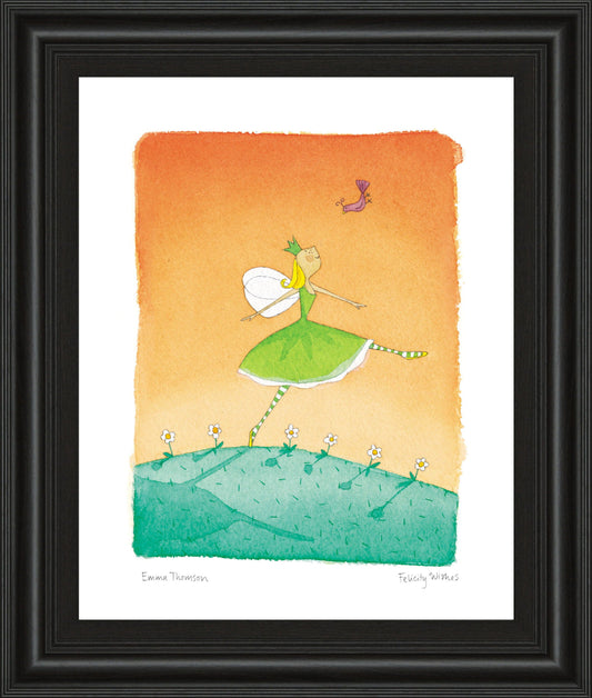 Felicity Wishes IV By Emma Thomson - Framed Print Wall Art - Orange Classy Art