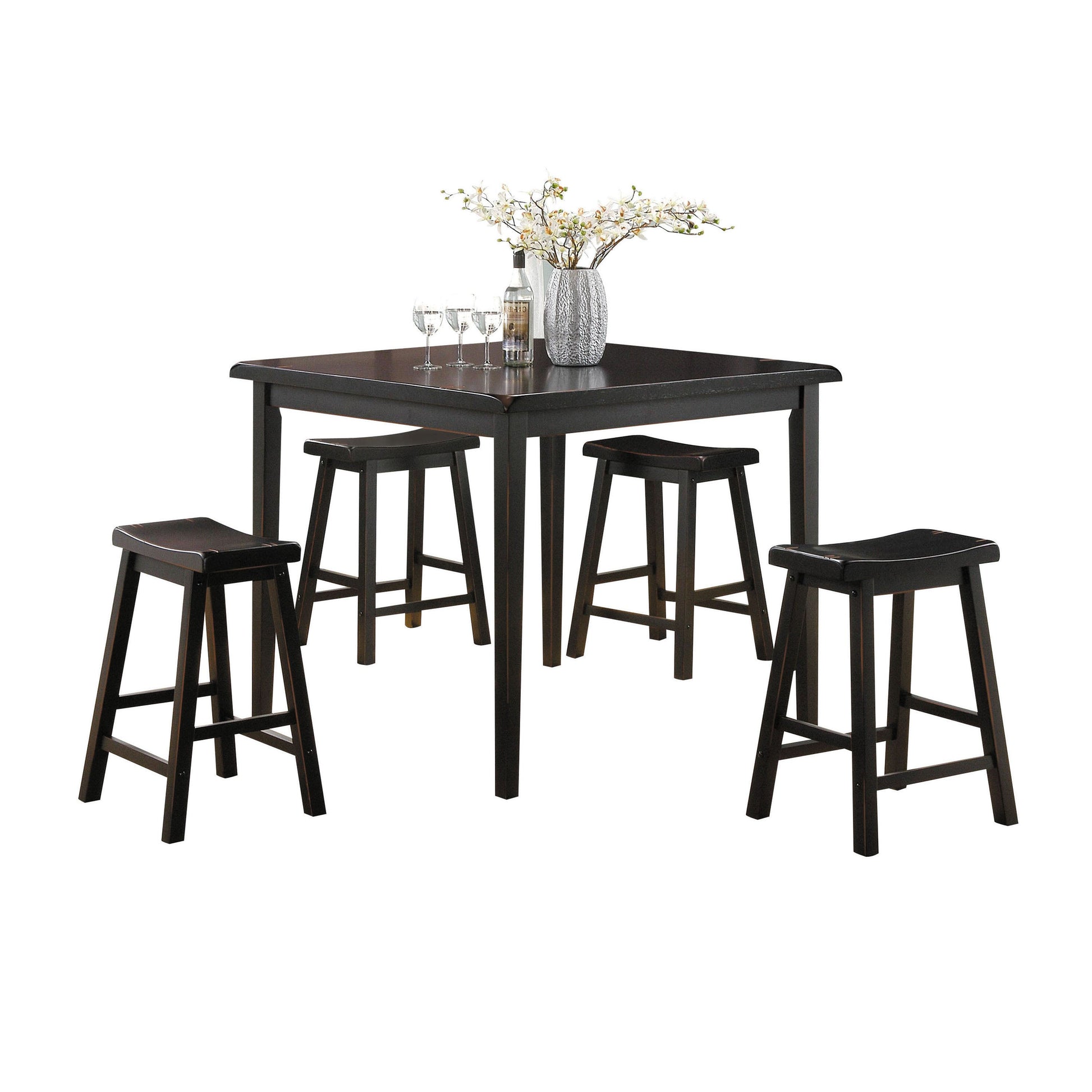 Gaucho Black Counter Height Set (5Pc Pk) ACME East