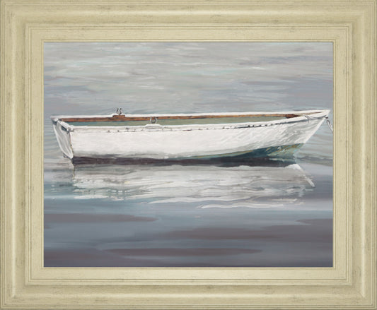 Gentle Anchorage By Mark Chandon - Framed Print Wall Art - Pearl Silver Classy Art