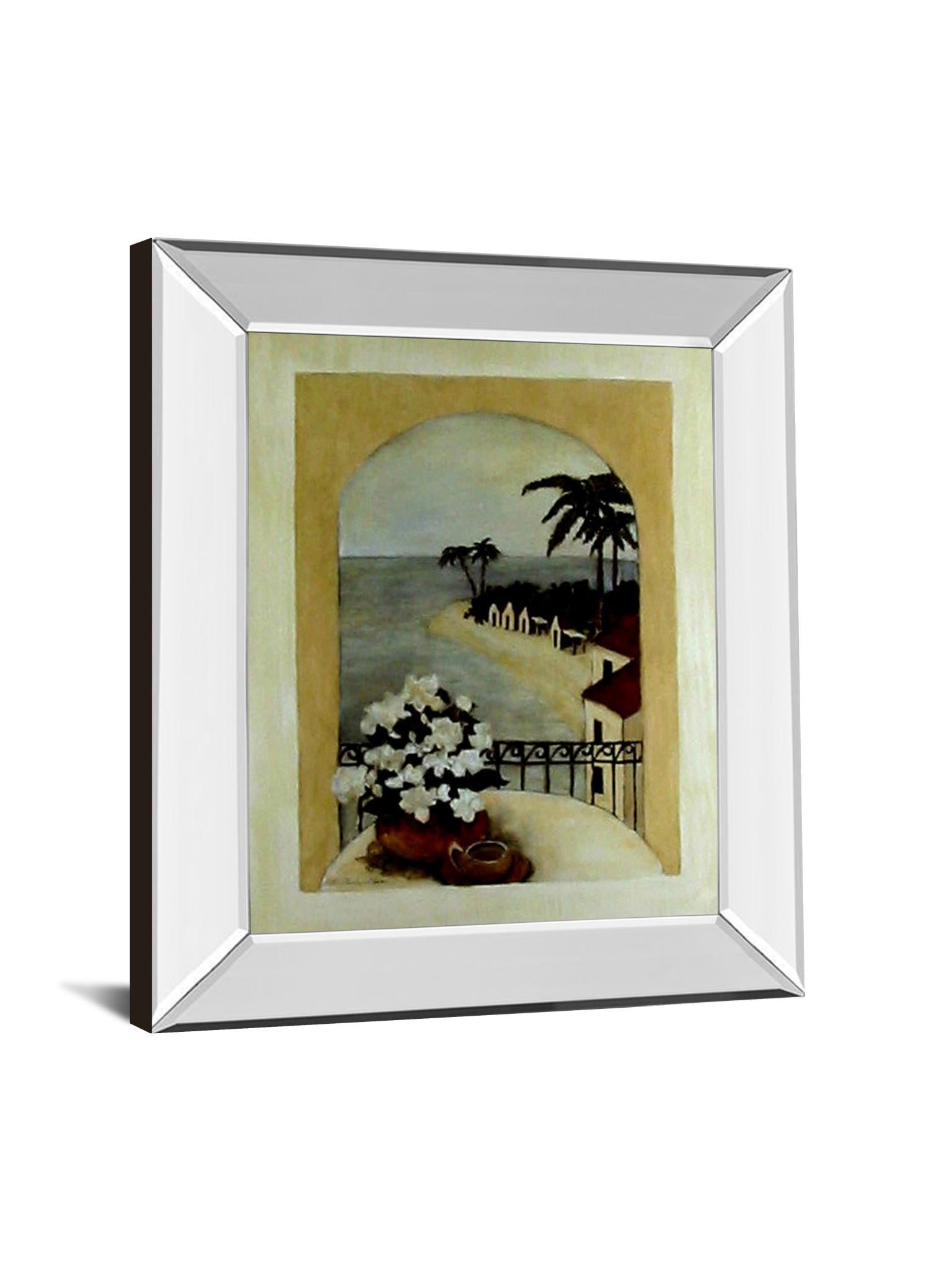 Tropical Moon By Ruane Manning - Mirror Framed Print Wall Art - Beige Classy Art