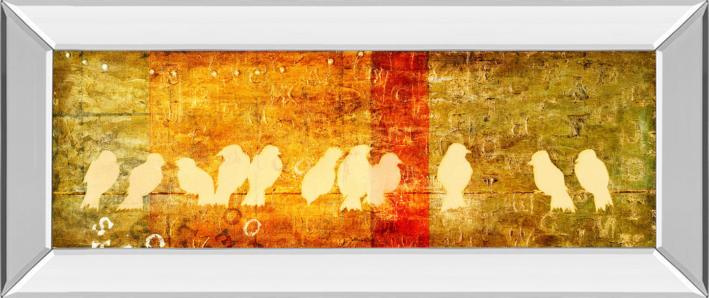 Reunion By Patricia Pinto - Mirror Framed Print Wall Art - Orange Classy Art