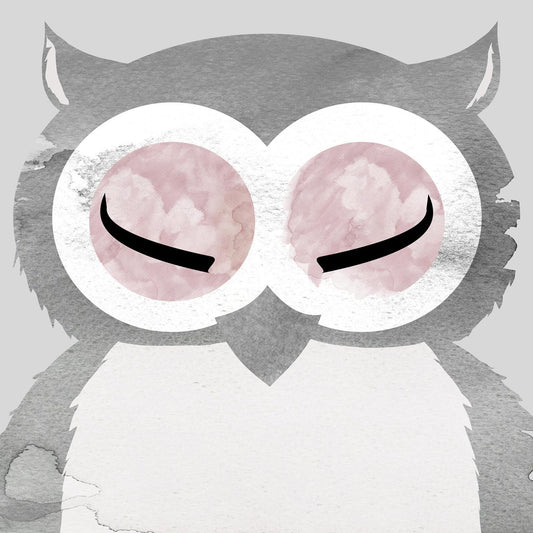 Small - Owl By Daniela Santiago - Gray Classy Art