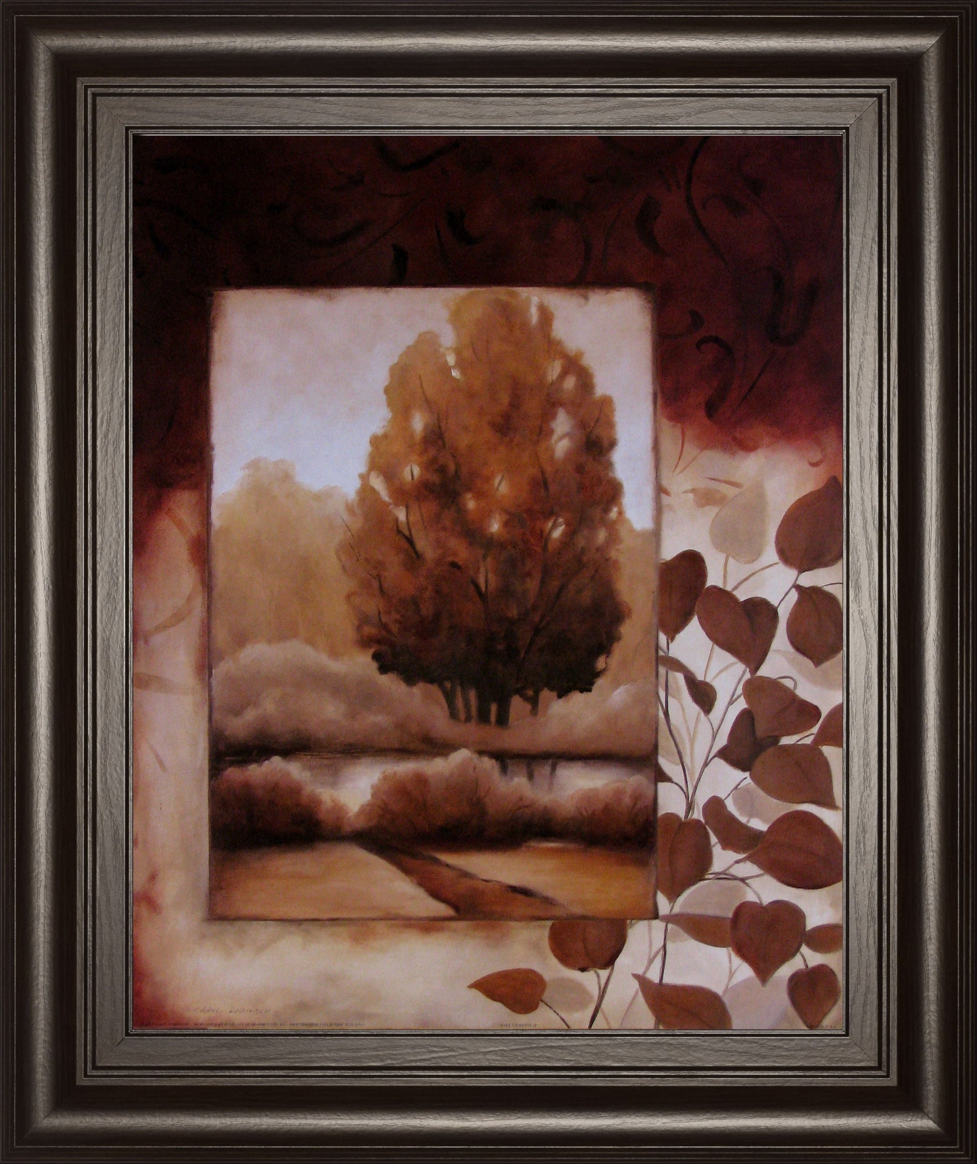 Fall Vignette Il By Carol Robinson - Framed Print Wall Art - Dark Brown Classy Art