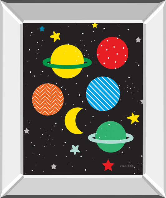 Outer Space By Ann Kelle - Mirror Framed Print Wall Art - Black Classy Art