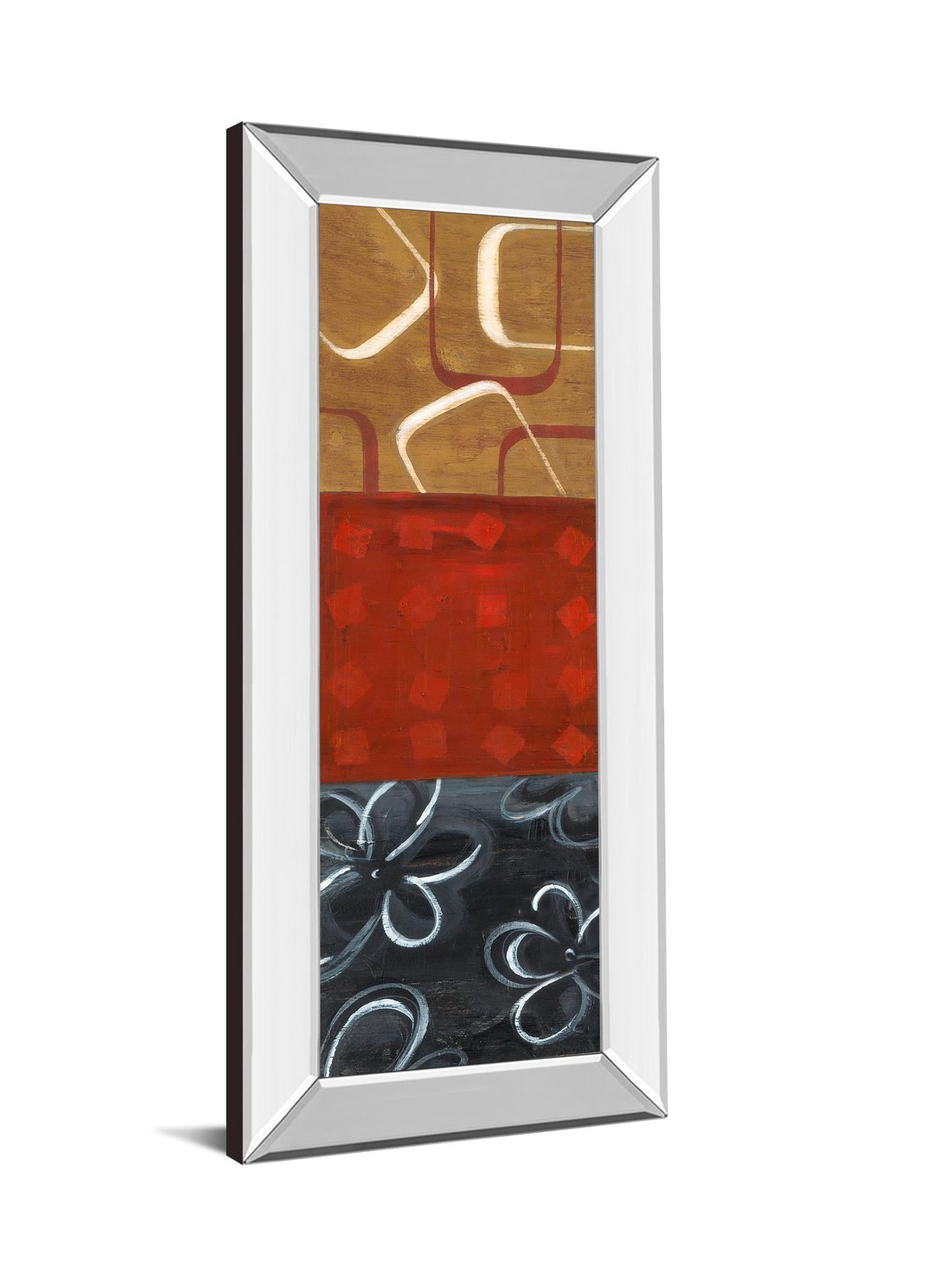 Euclidean Space Il By Tava Luv - Mirror Framed Print Wall Art - Red Classy Art