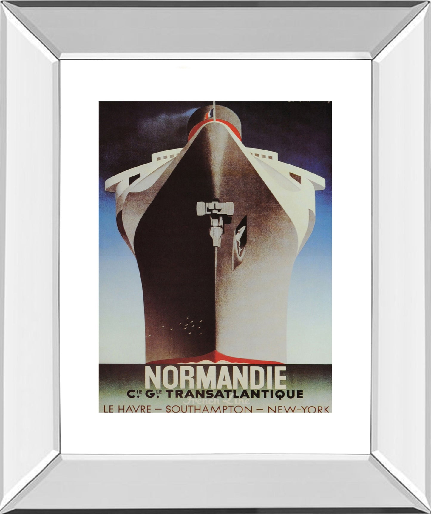 Normandie - Mirror Framed Print Wall Art - Dark Brown Classy Art