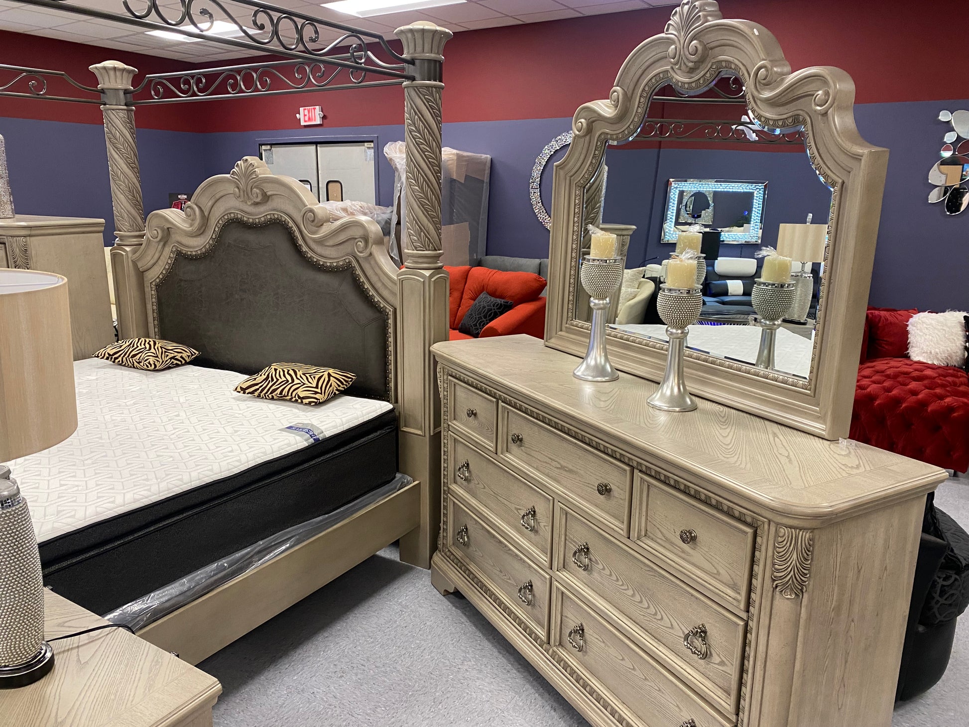 Coventry King Canopy 7pc Bedroom Collection Bernards Furniture