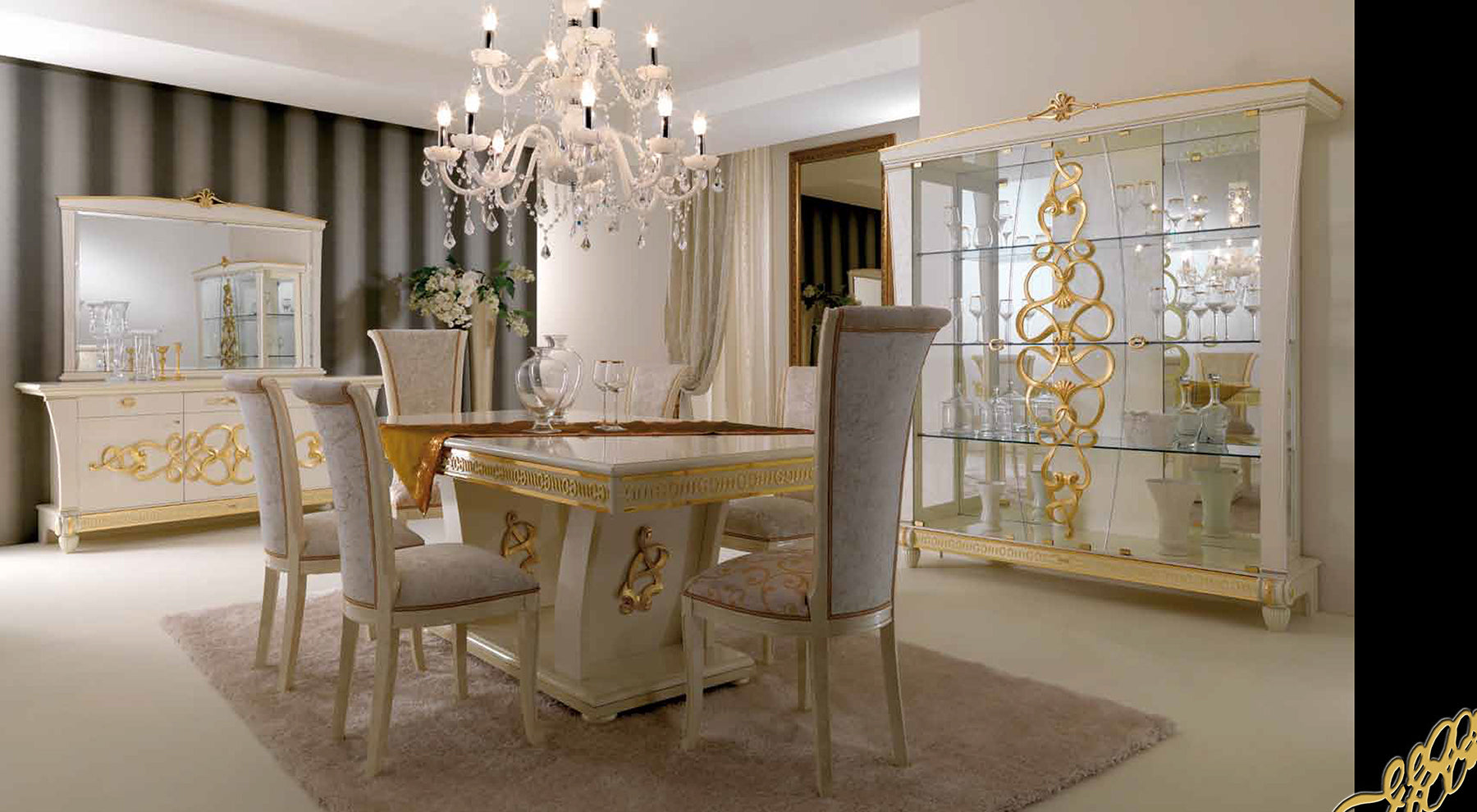 ESF Furniture - Gocce Di Luce Day Dining Table 11 Piece Dining Room Set - GOCCEDININGTABLE-11SET ESF Furniture