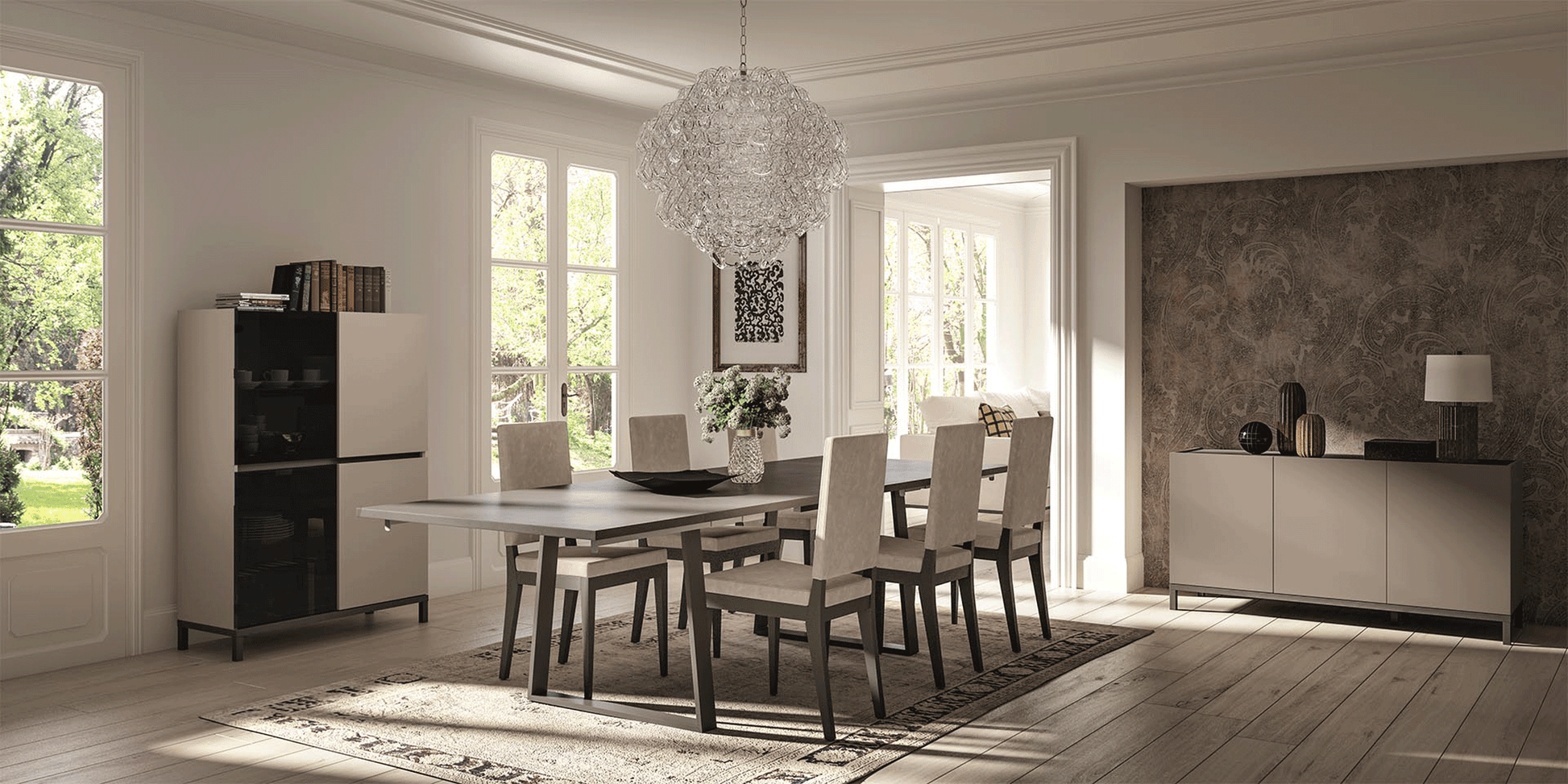 ESF Furniture - Kali Dining Table 7 Piece Dining Room Set - KALITABLE-7SET ESF Furniture