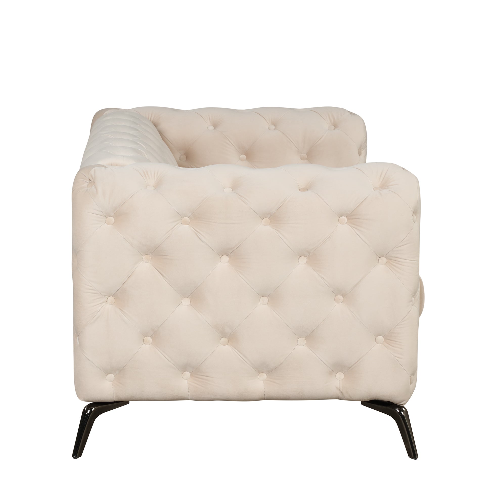 63" Velvet Upholstered Loveseat Sofa,Modern Loveseat Sofa with Button Tufted Back,2-Person Loveseat Sofa Couch for Living Room,Bedroom,or Small Space,Beige House to Home Furnishings LLC