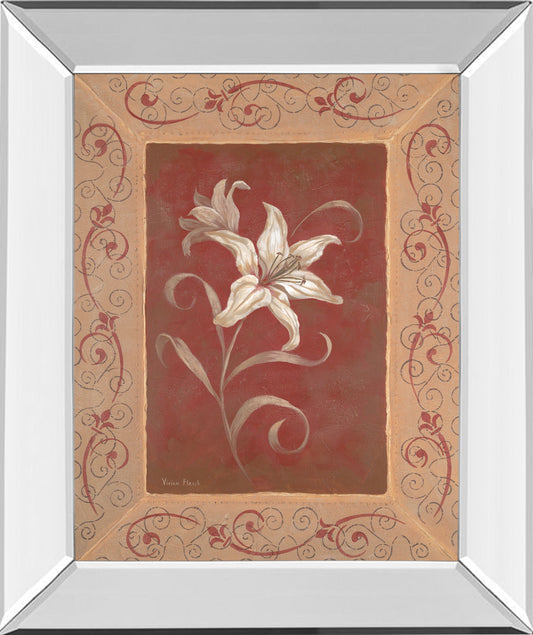 Amanda's Lily By Vivian Flasch - Mirror Framed Print Wall Art - Red Classy Art