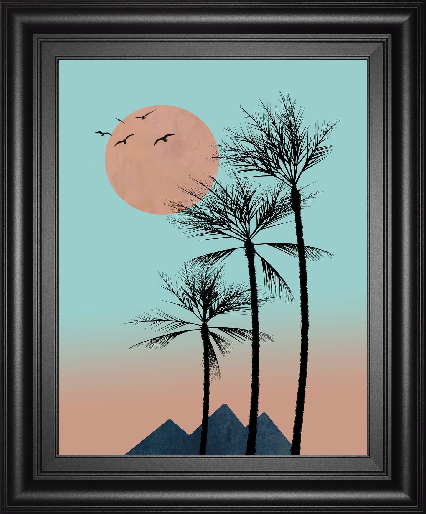 Passion In The Tropics I By Hal Halli - Framed Print Wall Art - Light Blue Classy Art