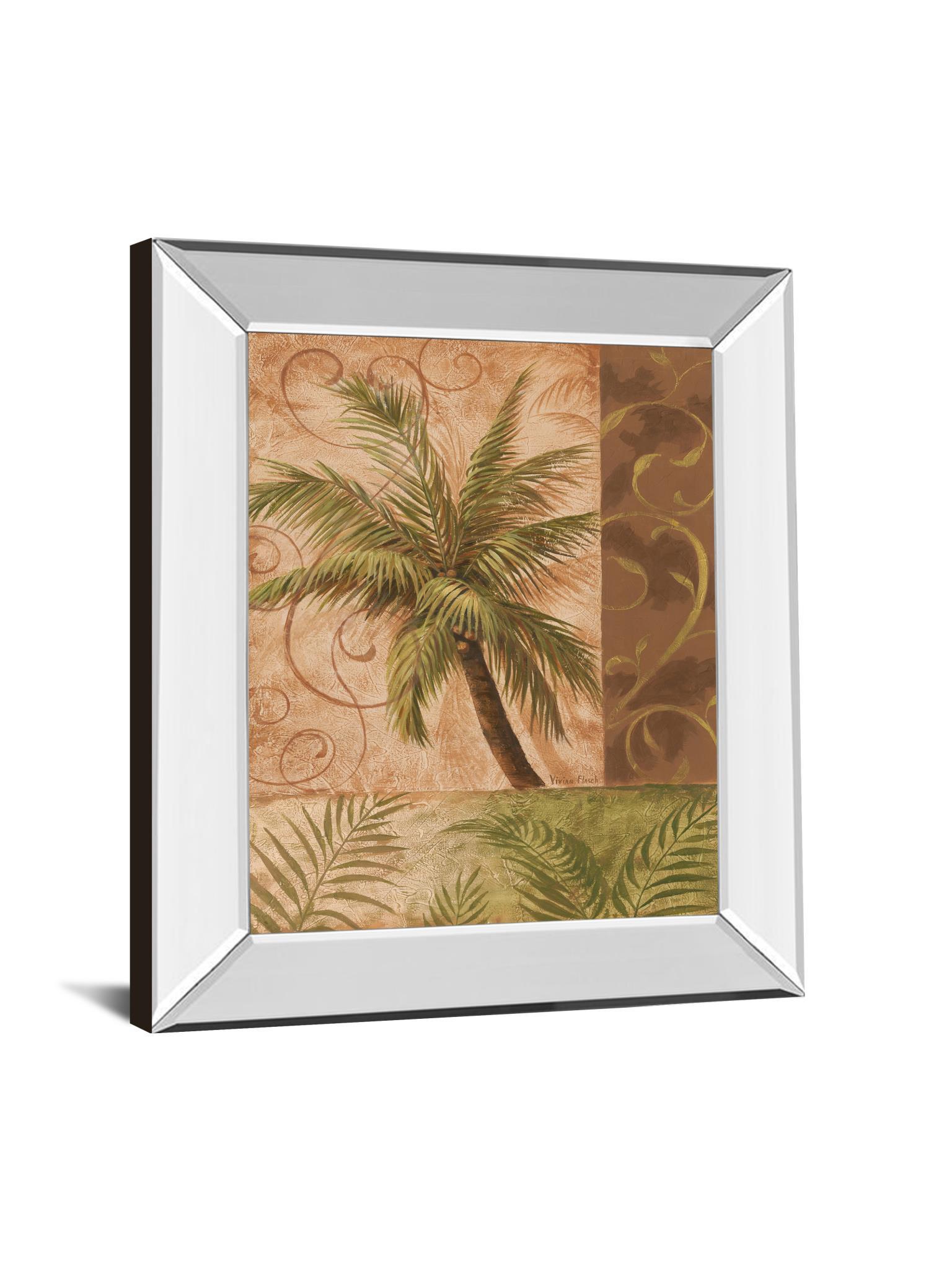 22x26 Tropical Breeze I By Vivian Flasch - Mirror Framed Print Wall Art - Green Classy Art