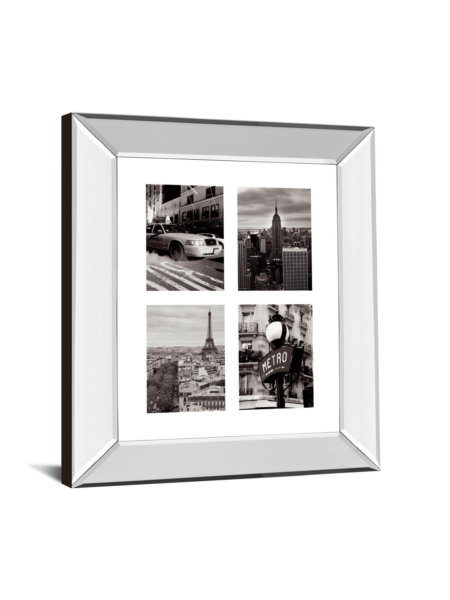 City Composite By Joseph Eta - Mirror Framed Print Wall Art - Black Classy Art