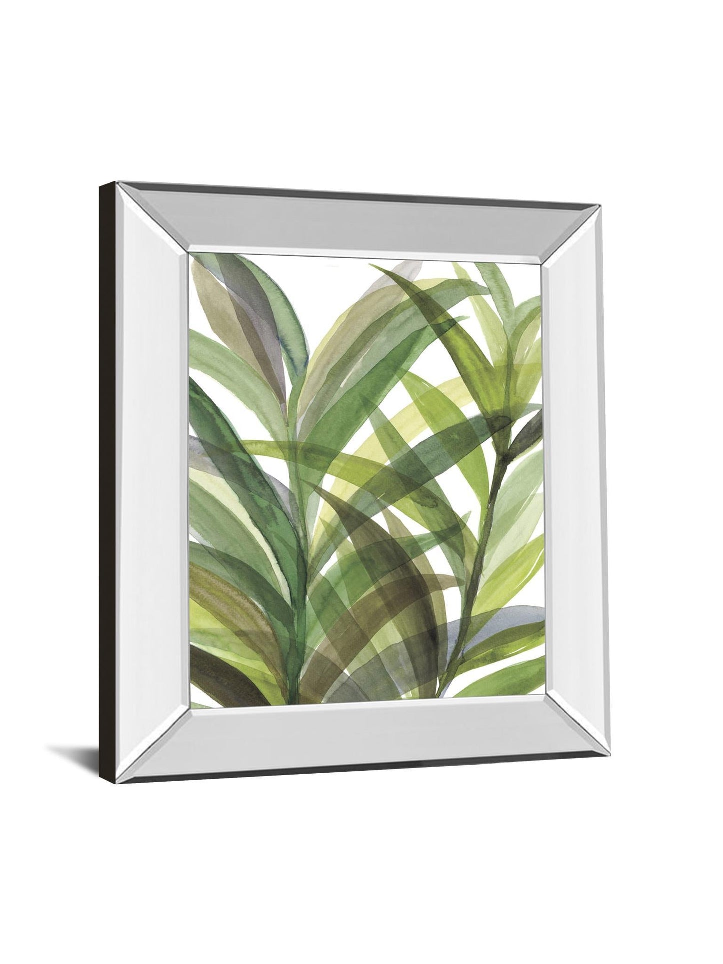 Tropical Greens Il By Rebecca Meyers - Mirror Framed Print Wall Art - Green Classy Art