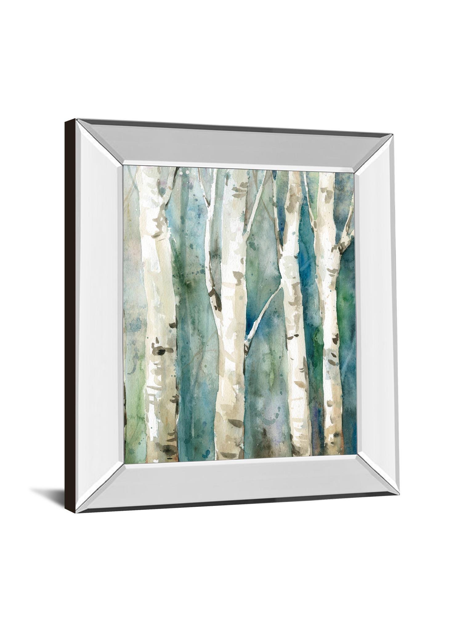 River Birch Il By Carol Robinson - Mirror Framed Print Wall Art - Blue Classy Art