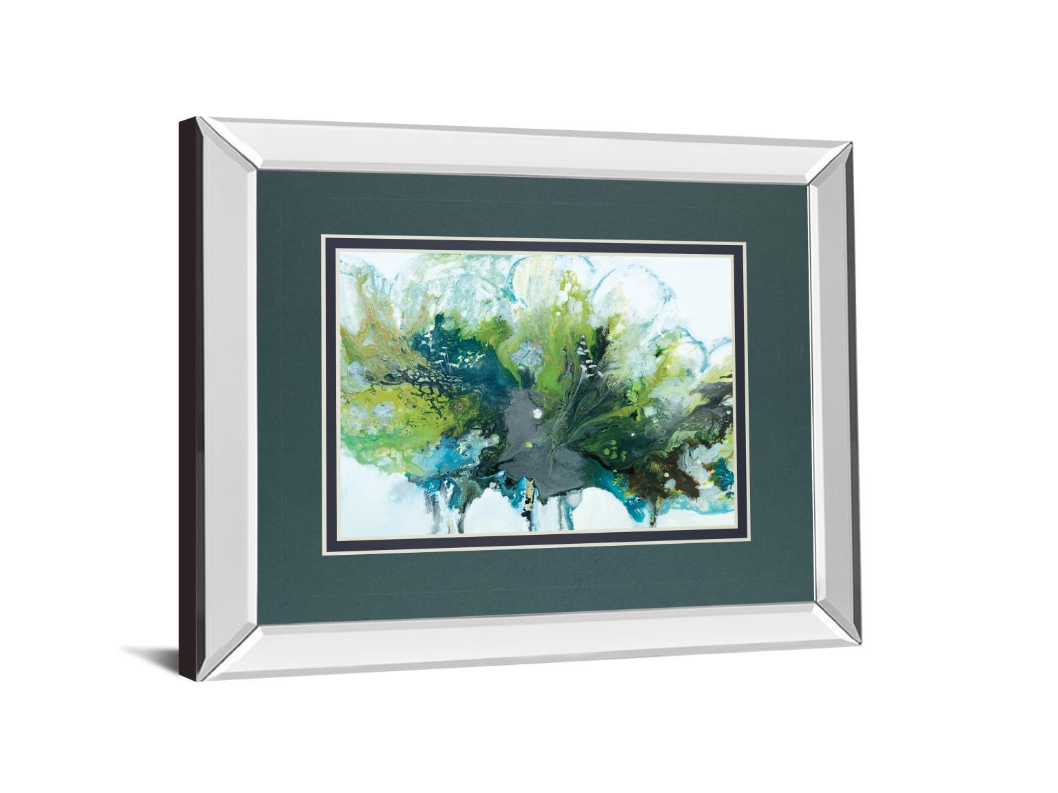 Imperial Frost By N. Barnes - Mirror Framed Print Wall Art - Green Classy Art