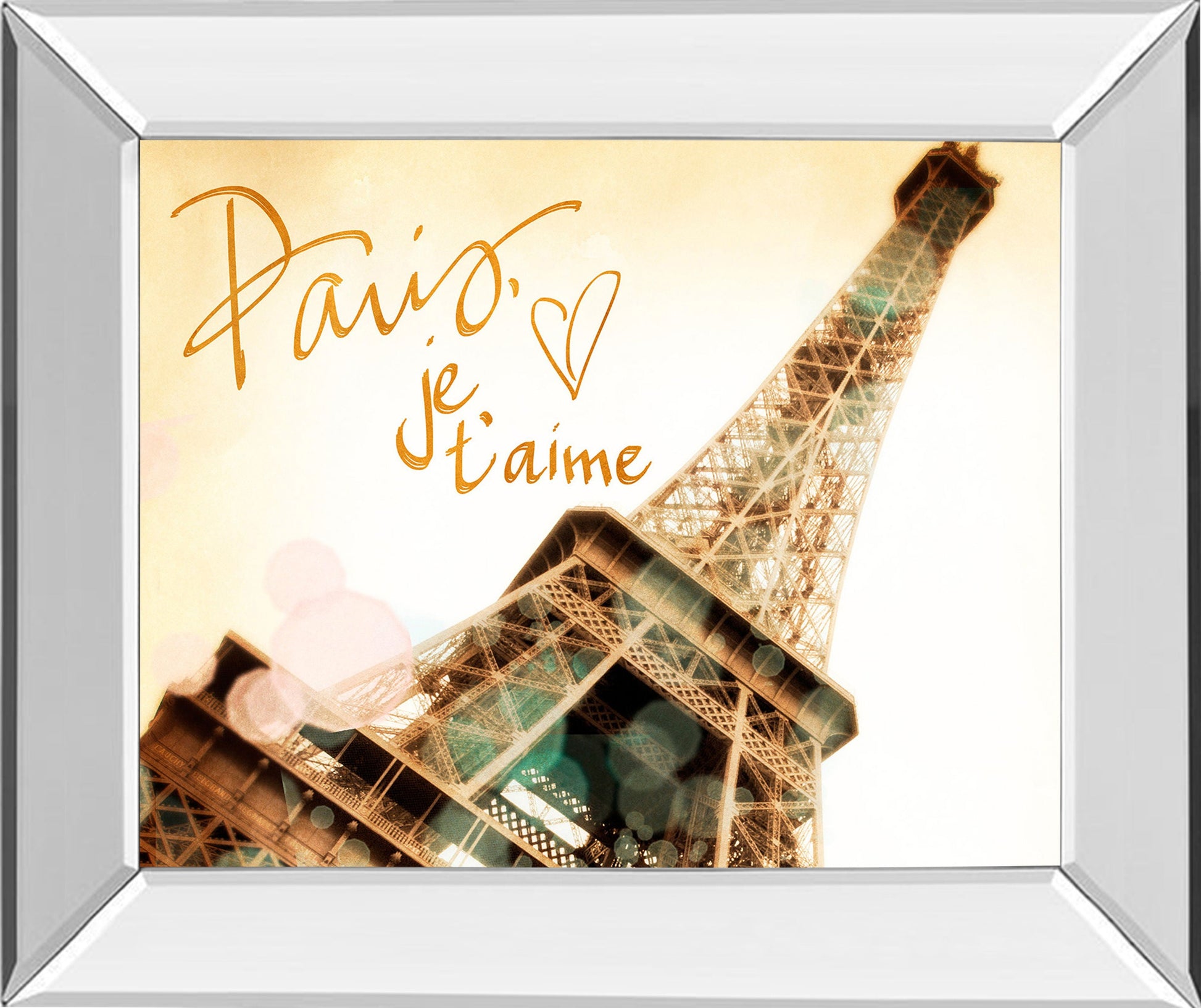 Paris, J'taime By Emily Navas - Mirror Framed Print Wall Art - Beige Classy Art