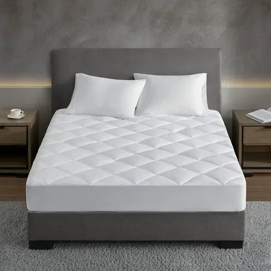 Dobby Cotton Waterproof Mattress Pad White Queen Olliix.com