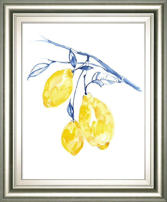 22x26 Watercolor Lemons II By Jennifer Goldberger - Yellow Classy Art