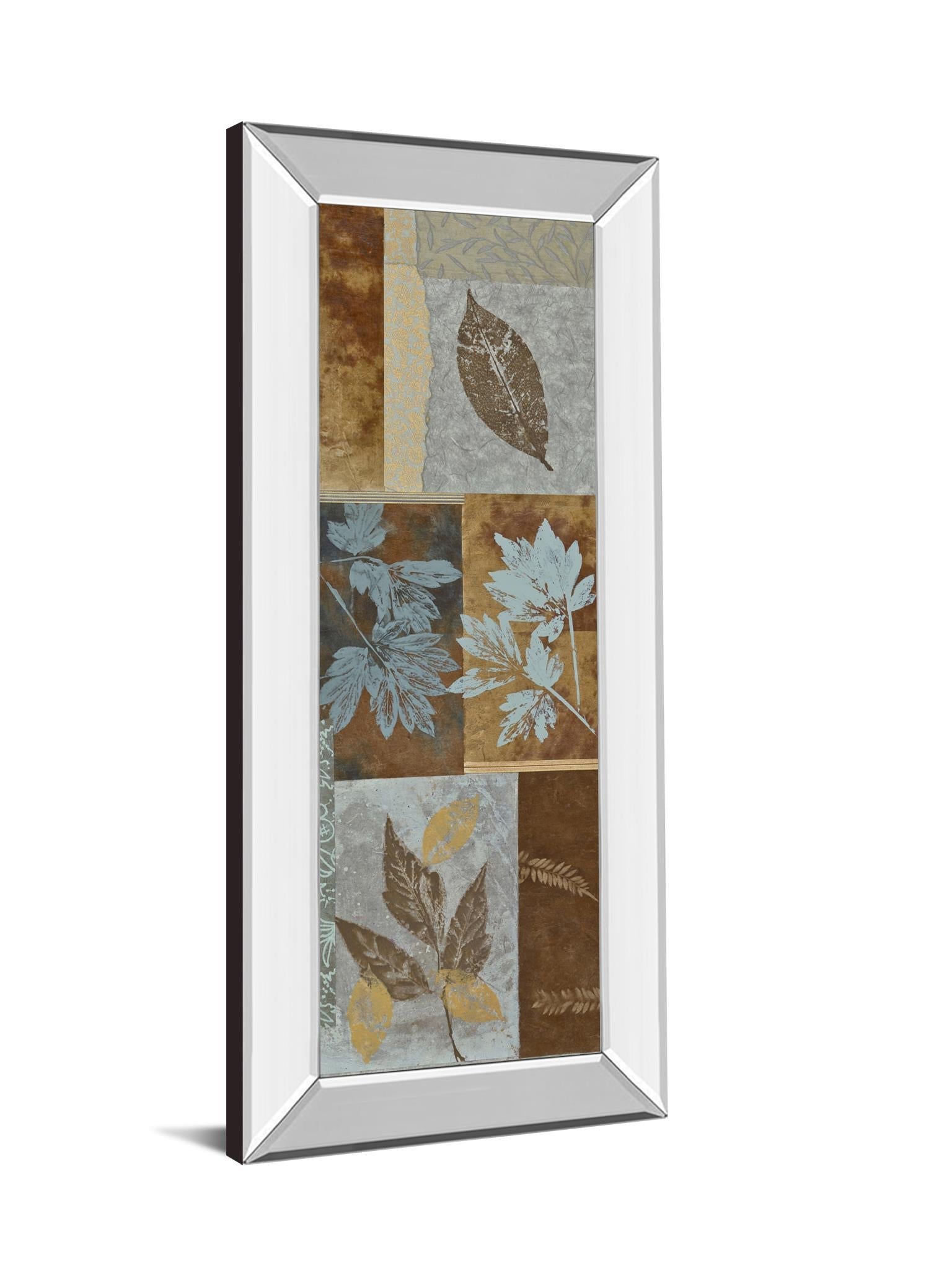 Fusion Panel I By Jeni Lee - Mirror Framed Print Wall Art - Blue Classy Art