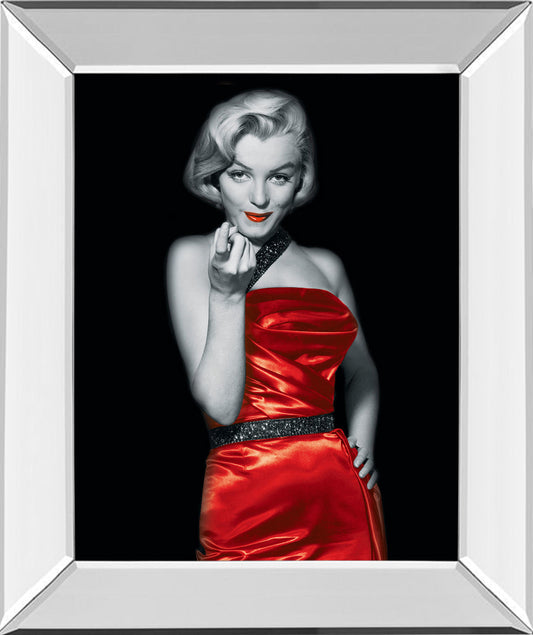 Lady In Red 2 By Chelsea Collection - Mirror Framed Print Wall Art - Red Classy Art