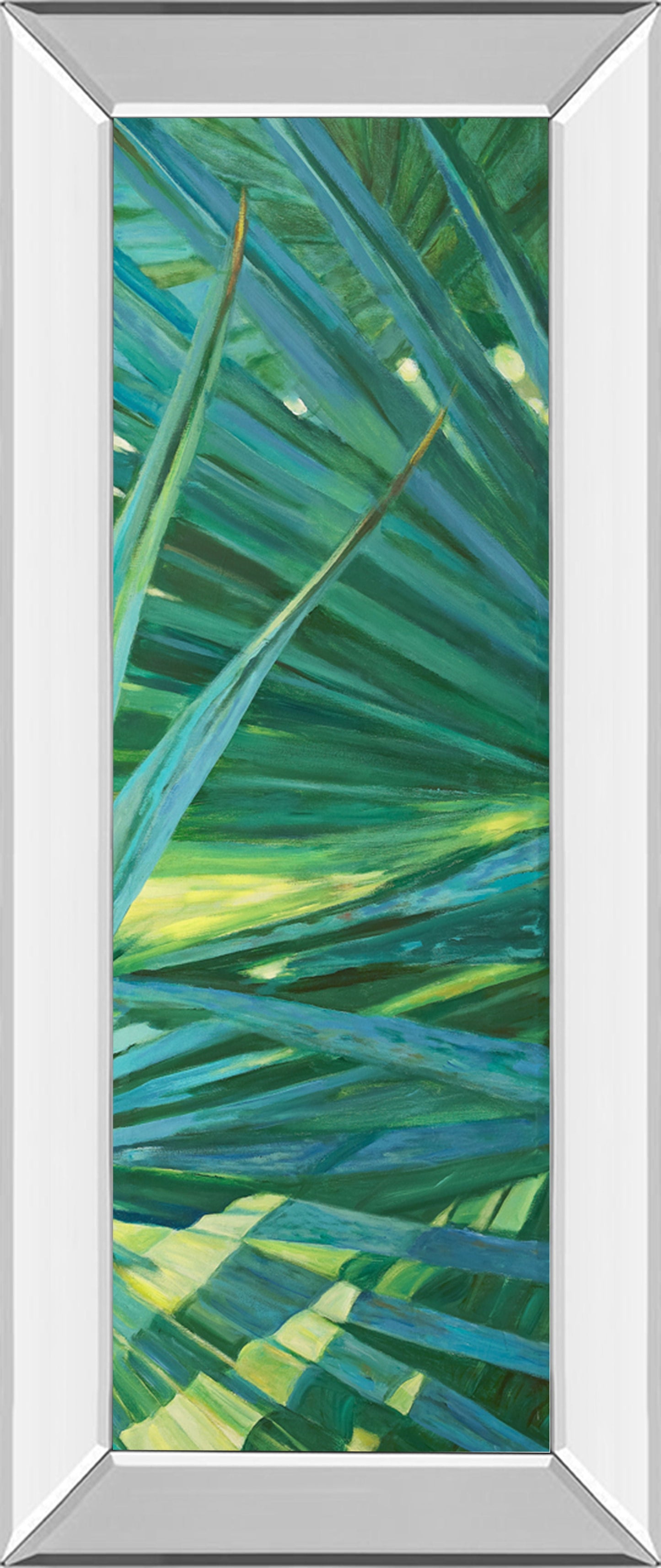 Fan Palm II By Suzanne Wilkins - Mirror Framed Print Wall Art - Green Classy Art