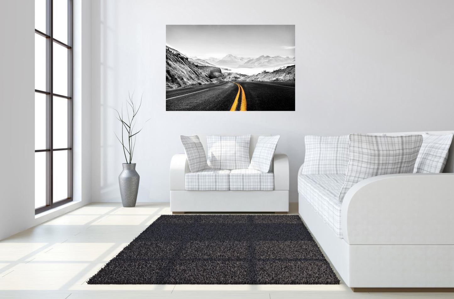Tempered Glass Plus Foil Road - Dark Gray Classy Art