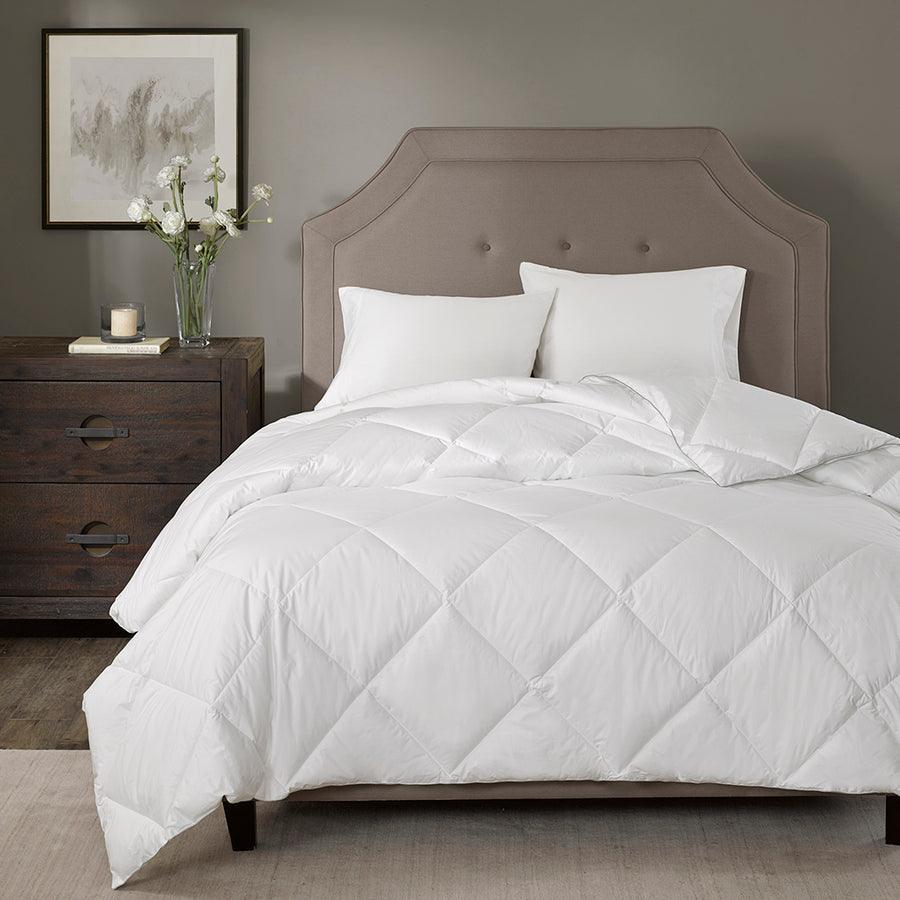 1000 TC Cotton Rich 90 " W Quilted Down Alt Comforter White Full/Queen Olliix.com