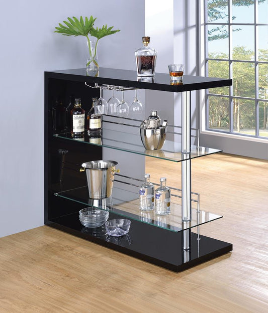 G100165 Contemporary Black Bar Unit Coaster Z2 Premium