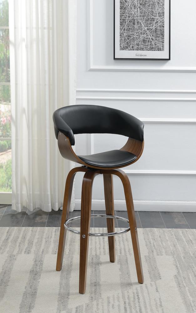 G100205 Contemporary Walnut and Black Bar Stool Coaster Z2 Premium