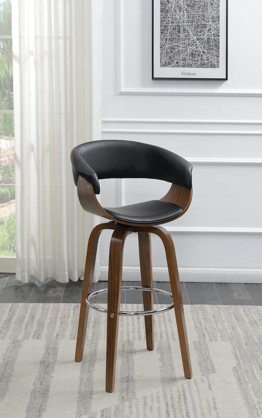 G100205 Contemporary Walnut and Black Bar Stool Coaster Z2 Premium