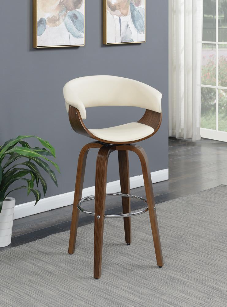 G100206 Contemporary Walnut and Cream Bar Stool Coaster Z2 Premium