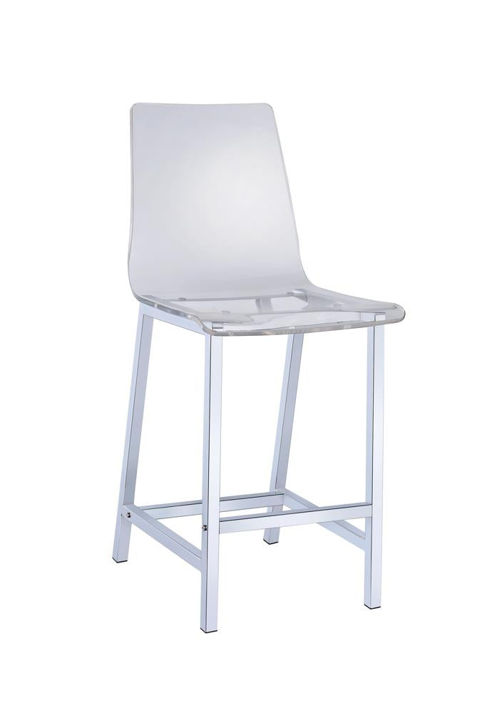 Everyday Contemporary Clear and Chrome Bar Stool Coaster Z2 Premium