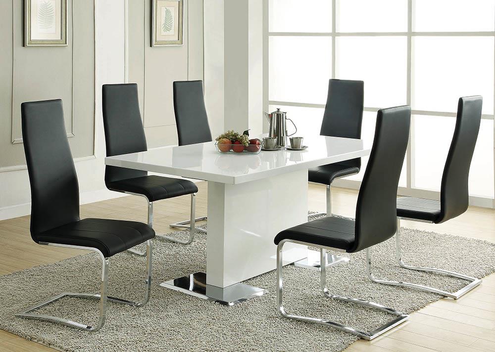 G102310 Contemporary Black and Chrome Dining Chair Coaster Z2 Premium