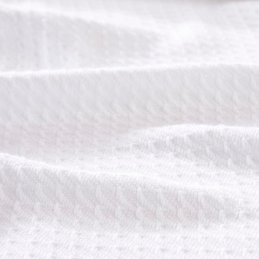 100% Casual Certified Egyptian Cotton Blanket Full/Queen White Olliix.com