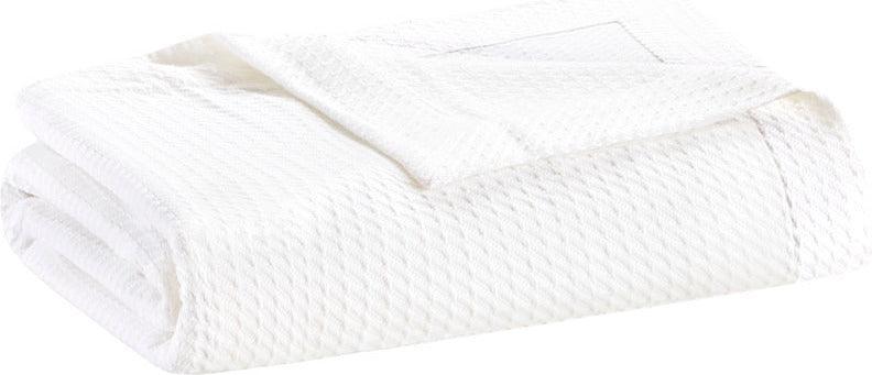 100% Casual Certified Egyptian Cotton Blanket Full/Queen White Olliix.com